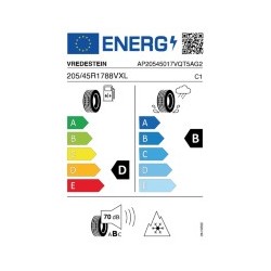 VREDESTEIN: VREDEST. QUAT-5 205/45 R17 88 V XL