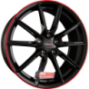 Jante BORBET type LX Black Glossy Rim Red