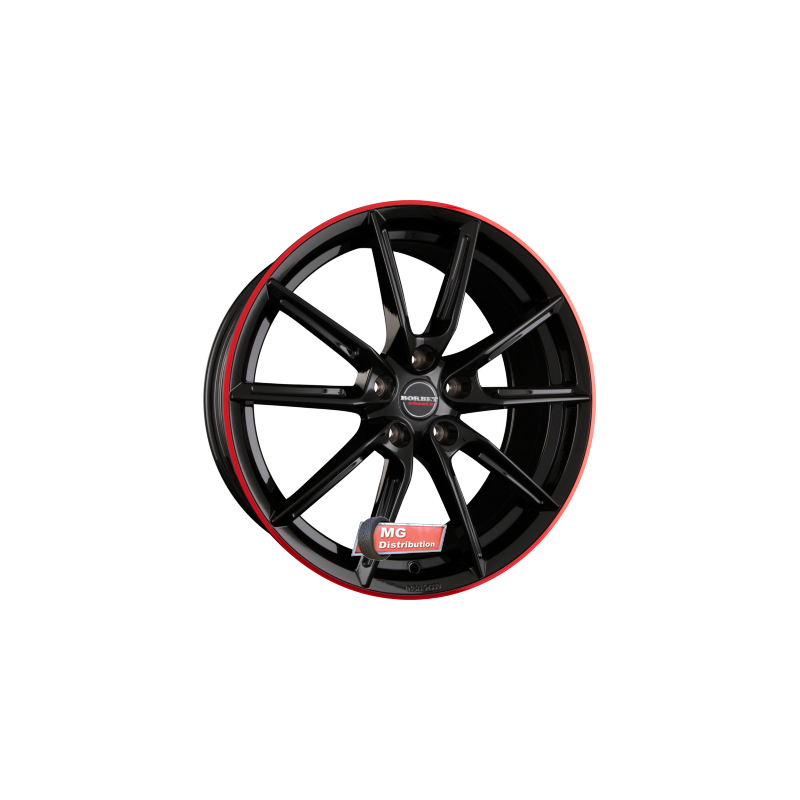 Jante BORBET type LX Black Glossy Rim Red