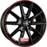 Jante BORBET type LX Black Glossy Rim Red