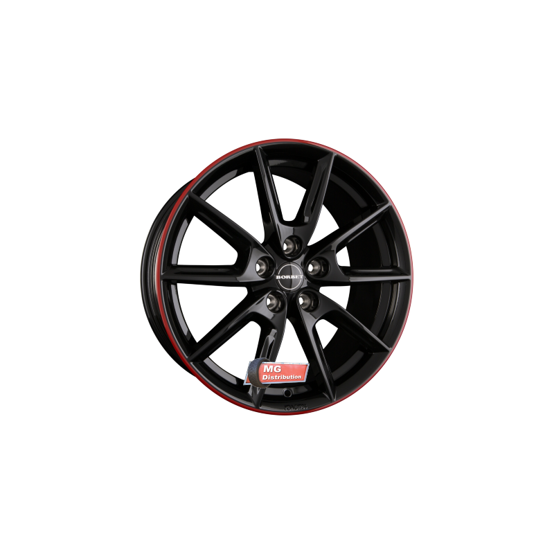 Jante BORBET type LX Black Glossy Rim Red