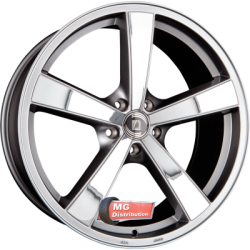 Jante DIEWE WHEELS type TRINA PLATININOX - Platin Matt mit Edelstahlinlays